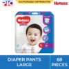 Huggies Dry Diaper Pants - Large 68pcs