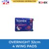 Kotex Soft & Smooth - 32cm Overnight 4 Wing Pads