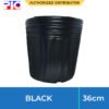 Soft Plastic Plant Pot - Black 36cm